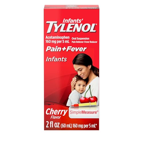 Image of Tylenol Infants Liquid Pain Relief & Fever Medicine, Oral Suspension, Acetaminophen for Sore Throat, Headache & Teething, Pain Reliever & Fever Reducer for Kids; Cherry Flavor, 2 Fl. Oz.; Pack of 1