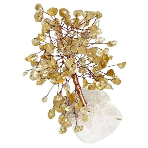 Arbre à argent en cristal et bonsaï en pierre pour déco de table