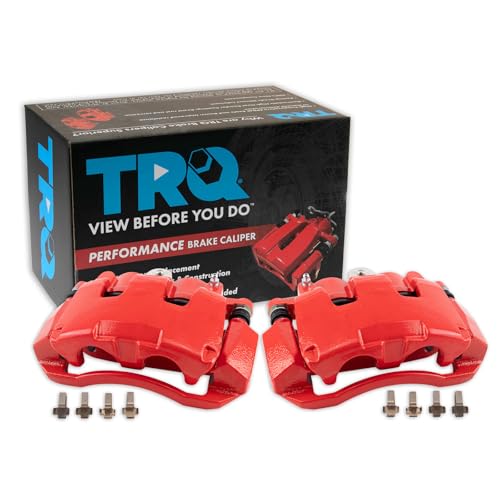 Image of TRQ Performance Front Driver and Passenger Side Brake Caliper Set Compatible with 05-08 Dodge Dakota 06 Ram 1500 with 5 Lug Wheels 07-08 Ram 1500 with 5 Lug Wheels 06-09 Mitsubishi Raider