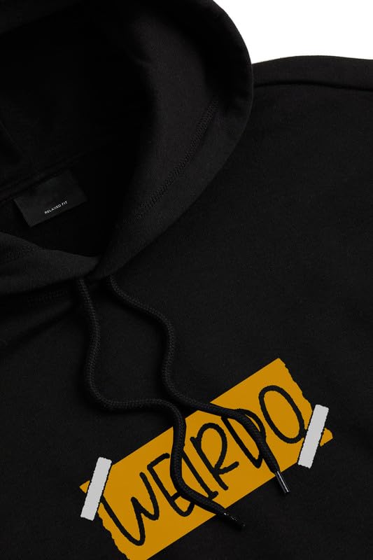 THE DUFFERS Hoodies for Men Weirdo Winter Branded Cotton Hooded Sweatshirt offers donot miss