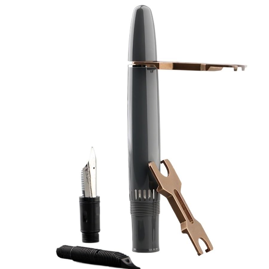 Stylo plume PURYN laiton gris 0,5mm | Idéal pour le bureau, les cours et vos carnets de notes