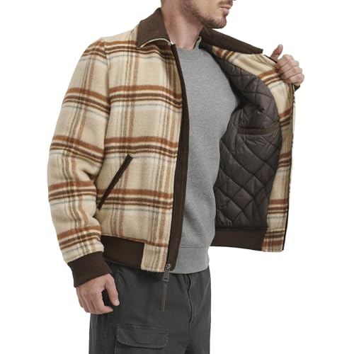 Image of Levi's Men's Mixed Media Western Plaid Bomber Jacket