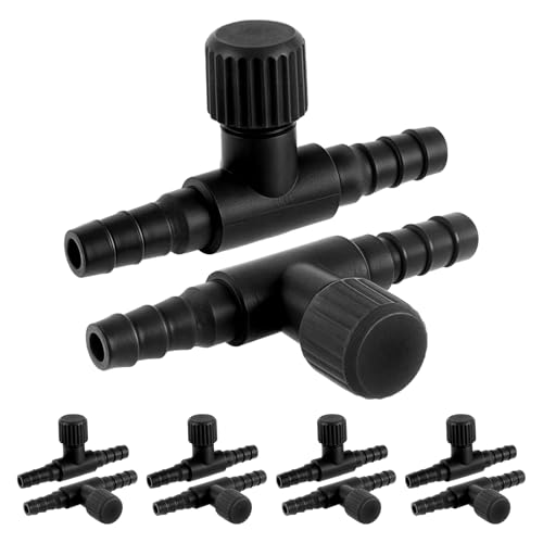 Psyqtsuary Aquarium Air Valve, 10 Pcs Aquarium Air Pump Control Valves T Shaped Single Way Plastic...