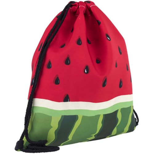 LIFKOME Bolsa de Gimnasio Cordón de Tela Oxford Diseño Único de Sandía, Ligera y Cómoda para Actividades Diarias y Senderismo, Mochila Multifuncional para Estudiantes