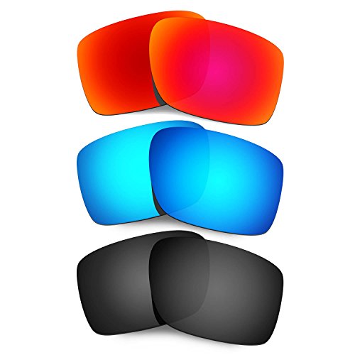 Lentille pour Oakley Double Edge polarisée anti-reflet et renforcée rouge bleu
