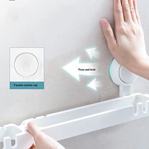 Porte-serviettes mural blanc réutilisable pour optimiser le rangement douche - 6