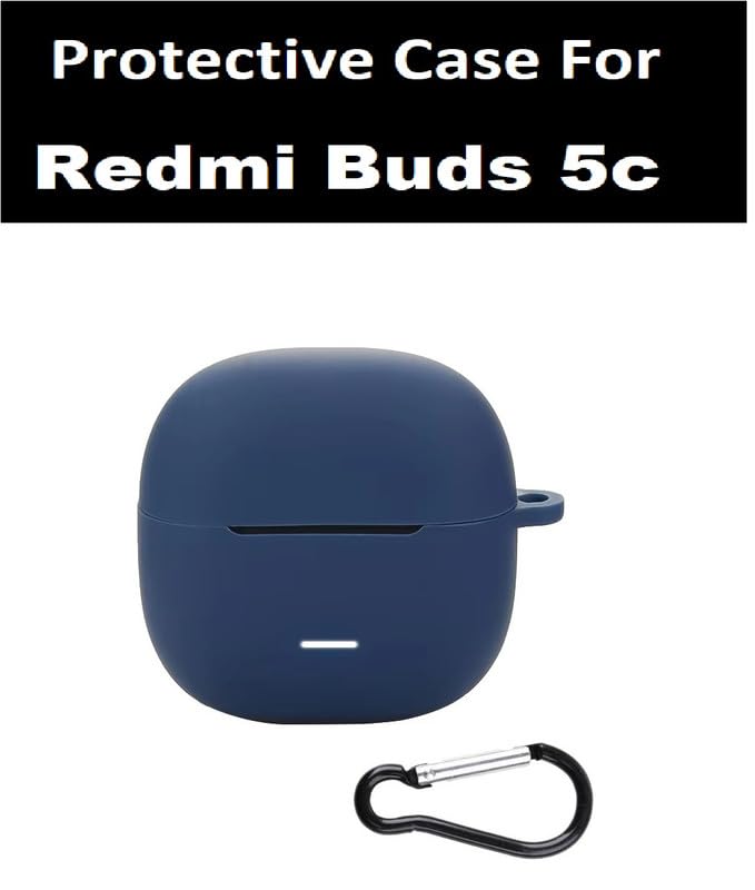 Image of Colorcase Front & Back Full Protection Silicon Case Cover for Redmi Buds 5c - (Blue) (Earbuds Not Included)