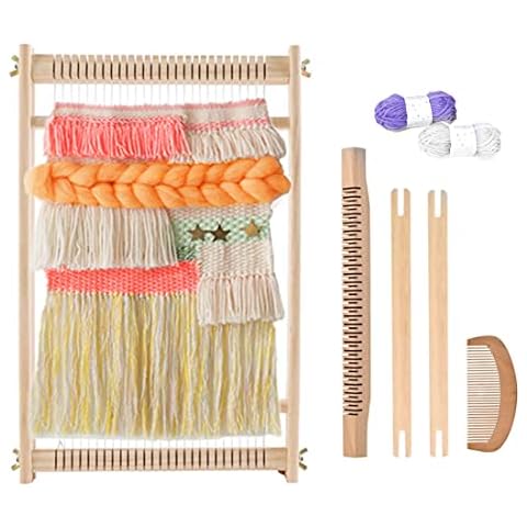Ayasee Wooden Weaving Loom, Multi-Craft Weaving Frame to Handcraft for Kids and Beginners, 15.7 x 11.8in/ 40 x 30cm Cover