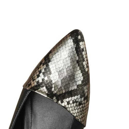 TinaCus Handmade Women's Genuine/Suede Leather Pointed Toe Printed Snakeskin Ballet Flats Shoes2