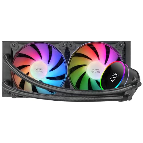 Miniatura 6 de Mars Gaming ML-LCD240, Refrigeración Líquida AIO, TDP 500W, 2x Ventiladores FDB ARGB 120mm, Pantalla LCD con Monitoreo de Temperatura, Bomba Opti-Chamber 3rd Gen, Multisocket Universal, Negro
