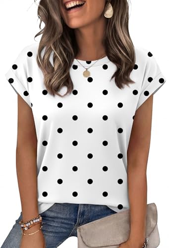 Image of Alaroo Womens Summer Tops Short Sleeve Shirts Crew Neck Tshirt Cute Trendy Tunic Blouses (S-3XL)