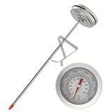Frittierthermometer mit sofortiger Ablesung, Ofenthermometer mit Zifferblatt-Thermometer, ℉-400 °C, sofortiges 0 °C bis 93 °C, lange Messsonde