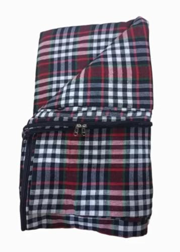 Image of Mattress Cover with Zipper Closure, 72x48x6 Inch (4x6 Foot), Multicolour Checkered