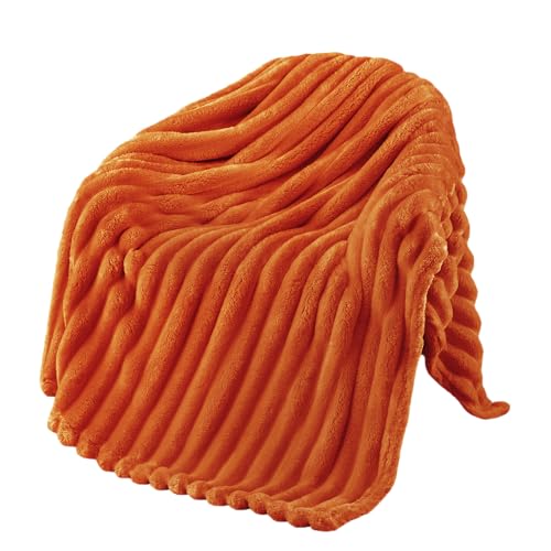 Exclusivo Mezcla Fleece Throw Blanket for Couch, Super Soft Striped...