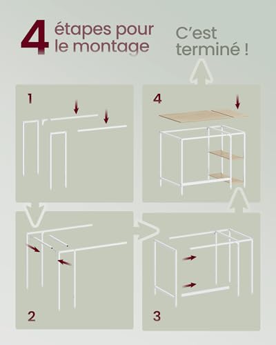 Bureau ordinateur 100x50 étagères amovibles LWD046L01 VASAGLE
