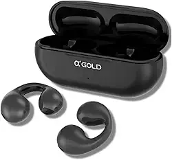 Fone Bluetooth Esportivo Condução Óssea BT33 – Open-Ear Sem Fio, Bluetooth 5.3, Earcuffs para Corrida, Resistente à Água, Compatível com iOS e Android (PRETO)