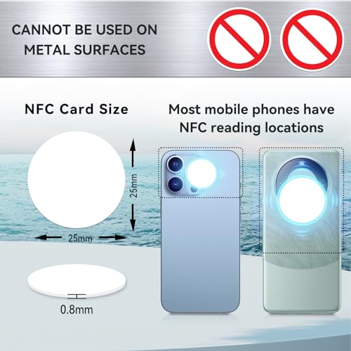 Image of 30pcs NFC Tags NFC Tag NTAG215 NFC Cards Blank NFC Chips Programmable NFC 215 Tag Rewritable NFC Card, 504 Bytes, Compatible with TagMo and NFC Enabled Phones and Devices