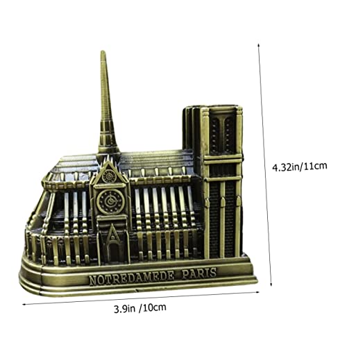 Miniatura de Notre Dame dorada para decoración de escritorio y salones de restaurante 3