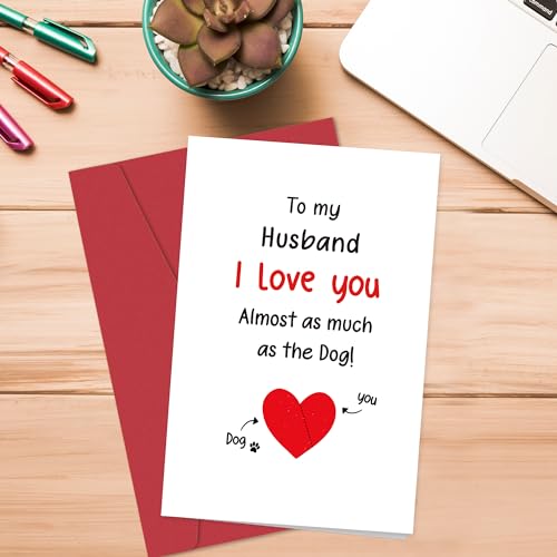 Cartão de aniversário engraçado para marido - I Love You Almost as Much as The Dog, cartão de presen
