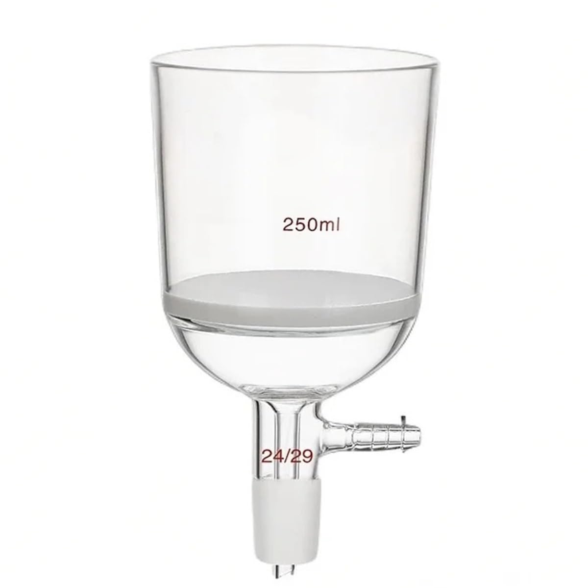 Cristalería de Laboratorio Embudo de vidrio de laboratorio de 30 ml/60 ml/100 ml/250 ml/500 ml/1000 ml, n.° 24, con filtro de núcleo de arena G3 grueso(500ml(19))