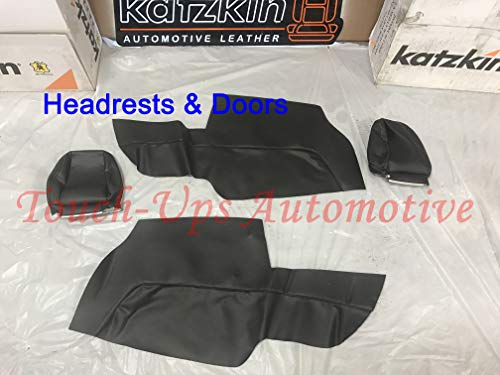 Katzkin Leather Black Seat Covers Kit Compatible With 2015-2021 Ford Mustang Coupe #TOP6