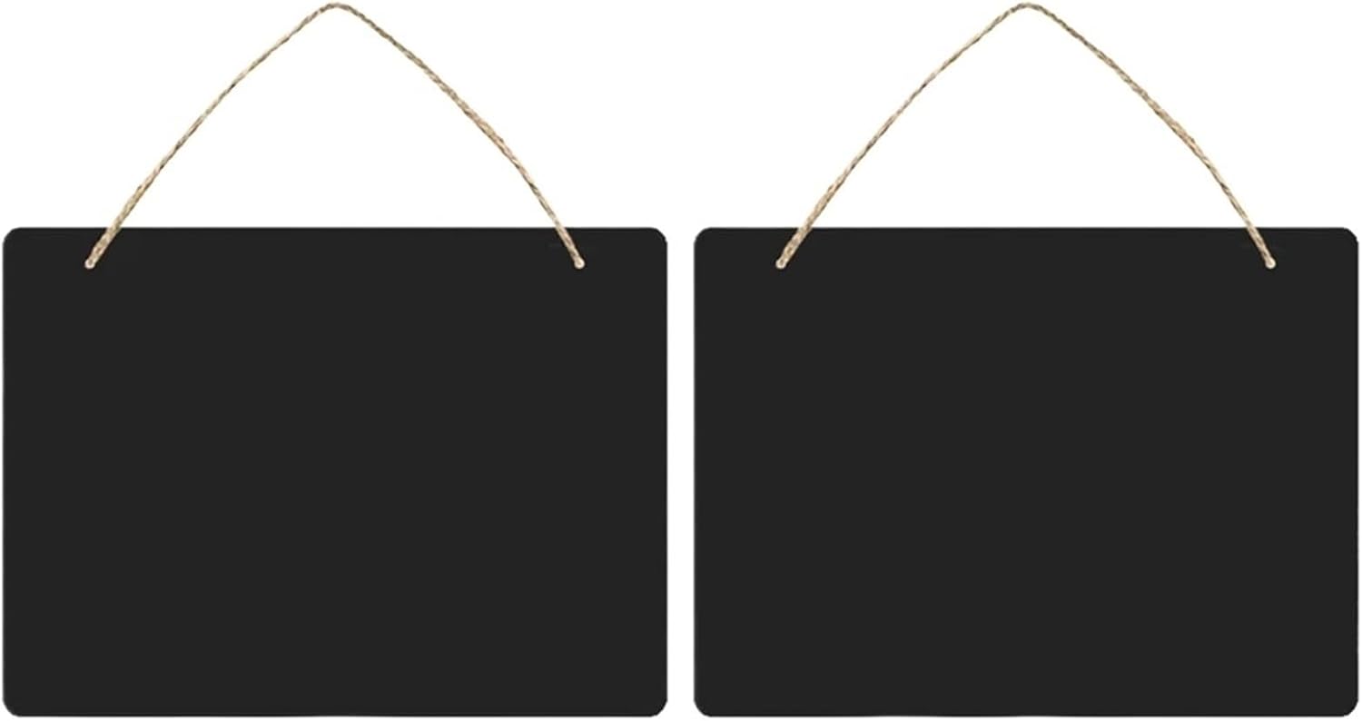 6pcs Chalkboard Signs Blackboard Decoration Hanging Sign Wall Decor Chalkboard Pendant Message Board Home Wooden Density Board Hemp Rope