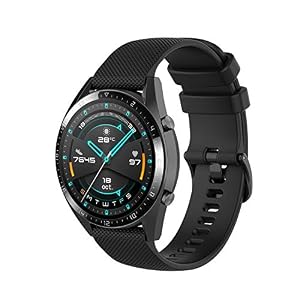 Wownadu 22mm Quick Release Armband Kompatibel mit Garmin Forerunner 255/265, Venu 3, Vivoactive 4, Kompatibel mit Fossil Gen 5/6 44mm Armbänder Sport Silikon Ersatzarmband Schwarz