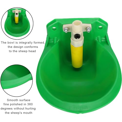 Automatic Waterer Bowl Sheep Livestock Wateing Syatem with Brass Water Valve Goat Pig Feeders Animal Feeder Plastics Automatic Drinking Trough Livestock Supplies