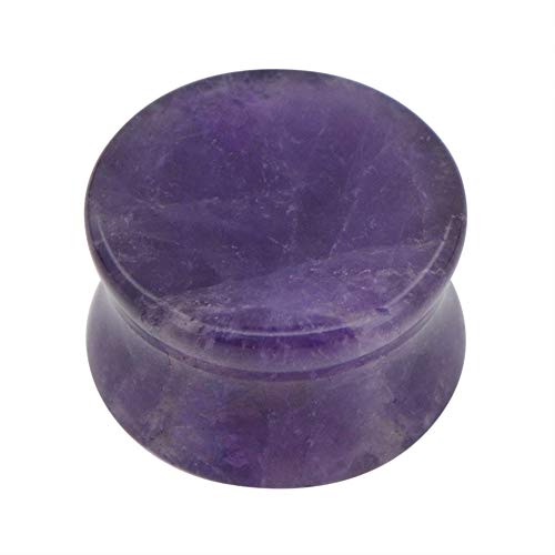 Blue Palm Jewelry Pair Of Amethyst Double Flare Stone Ear Plugs Expander Gauges 2Ga cover