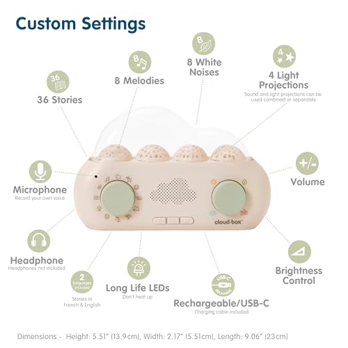Conteuse d'histoires CloudBox Cloud B avec projecteur veilleuse bébé
