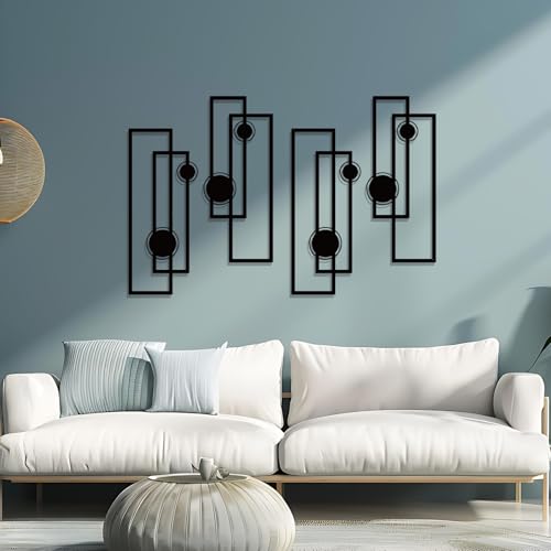 DUOOLN 4 Pcs Metal Wall Decor Art, Modern Abstract Sculpture for Bathroom