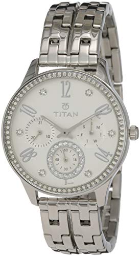 Titan Analog White Dial Women's Watch-NL95040SM01 / NL95040SM01