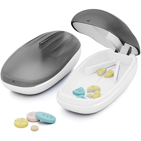 TookMag Pill Cutter Splitter for Small and Tiny Pills, Pill Cutter for Small or Large Pills, Pill Splitter with Stainless Steel Cutting Blade, 1 Pack Cover