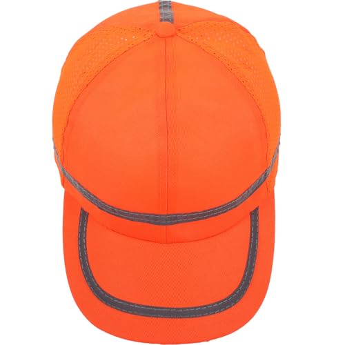 Casco de seguridad reflectante naranja contra el calor con forro rígido y tejido transpirable