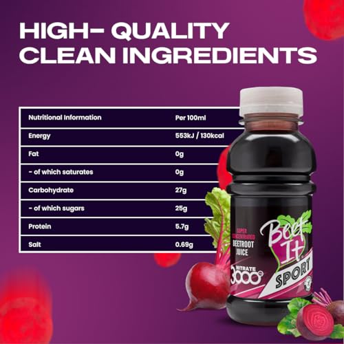 Image of Beet IT Beetroot Juice Sport Nitrate 3000mg - Super Concentrated Beet Juice Liquid Dietary Supplement No Added Sugar, Artificial Colors, Preservatives, BPA-Free, Gluten-Free, 8.5oz (7 Servings)