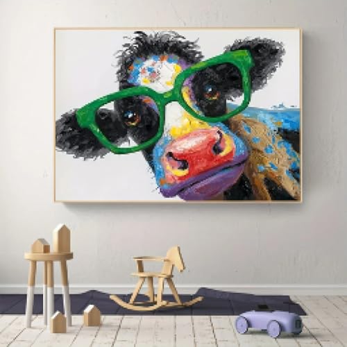 Tableau vache graffiti pour chambre d'enfant et décoration colorée - 4