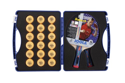 JOOLA Tour Expert Carrying Case - Ping Pong Paddle Set Includes 2 ITTF APPROVED Rossi Smash Table Tennis Paddles & 18 40mm 3 Star Tournament Ping Pong Balls - High Density Case with EVA Foam Lining