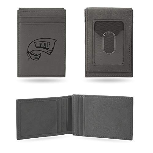 Image of Rico Industries NCAA Gray Laser Engraved Front Pocket Wallet - Compact /Comfortable /Slim