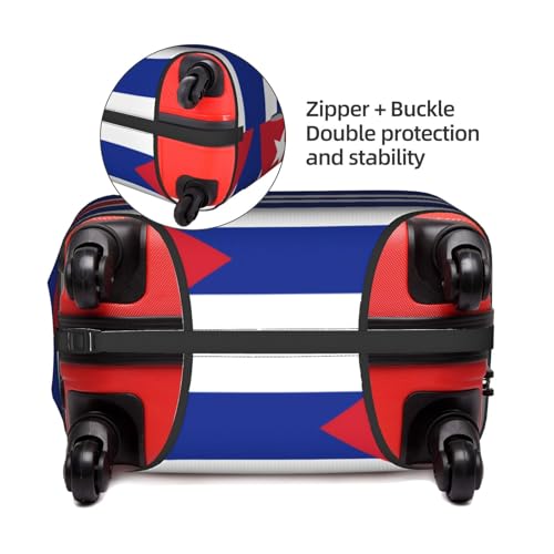 Cuban flag Printed luggage cover, double stitching all around, high elastic material, suitable for travel and business trip3