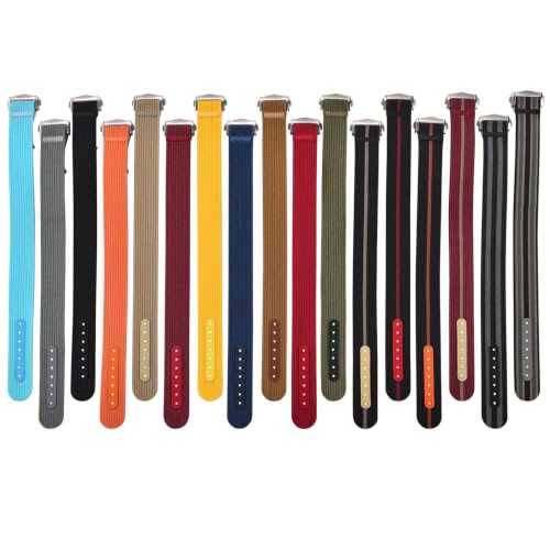 Bracelet nylon côtelé robuste avec boucle pliante 18 20 22 mm - 2