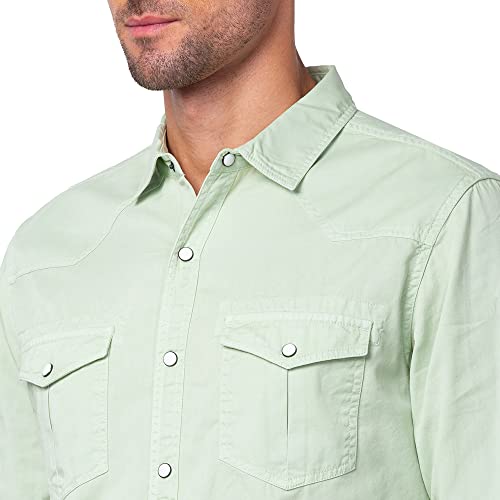 Image of Spykar Men's Slim Fit N /A Full Sleeve Solid Casual Shirts