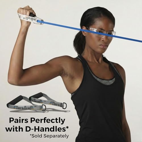 Image of THERABAND Latex Resistance Tubing, Blue, Extra Heavy, Level 4, 25 ft Roll, Professional Grade for Upper and Lower Body Workouts, Cut-to-Length, Color-Coded Resistance Levels