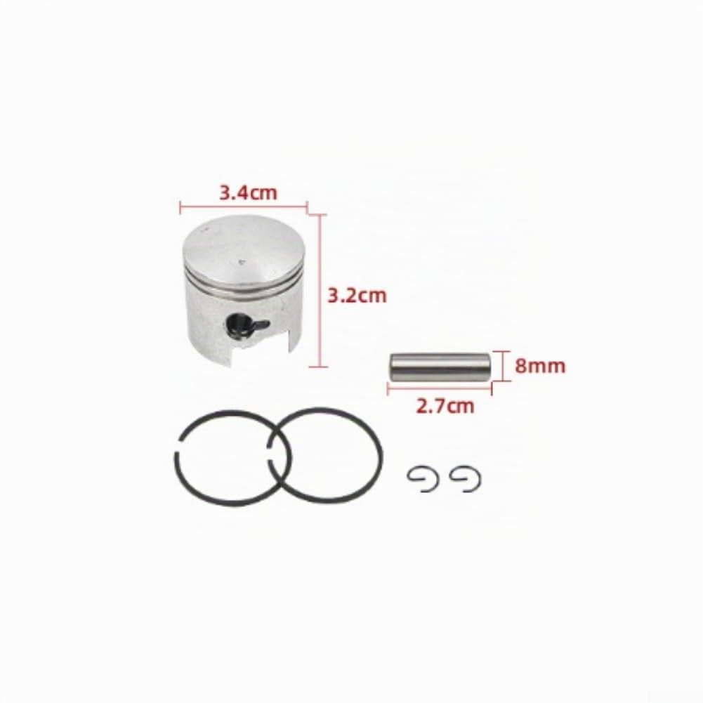 Cilindro per Kit Pistone, Kit Cromatura 34MM per motosega con una cilindrata di 2500 25Cc e Sopra per Vari Modelli