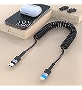 Câble USB En Spirale, Câble USB C Vers Lightning [Certifié MFi]Rétractable Câble De Charge De Syn...