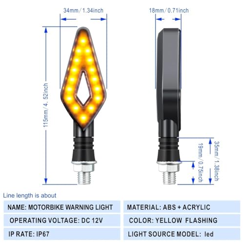 Clignotant de moto a LED et feu stop motocyclette fluide 12V - 3
