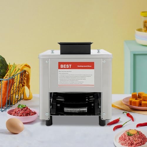 1500W Electric Meat Cutter Machine 310rpm, T-Shaped Meat Slicer Shredded Cutting Machine 110V, Meat Cutting Machine 5mm/0.2in Thickness 330lb/h For Slices, Shreds, Minced Meat (2.5mm Blade Thickness)