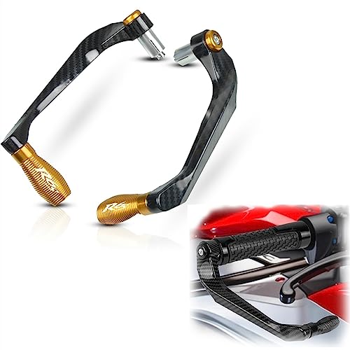 Protège-mains de moto en aluminium CNC rigide de couleur or pour guidon de 22mm