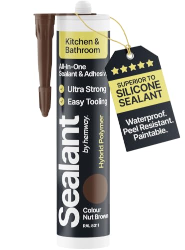 Image of Hemway Kitchen & Bathroom Nut Brown Sealant & Adhesive 300ml 1 Pack