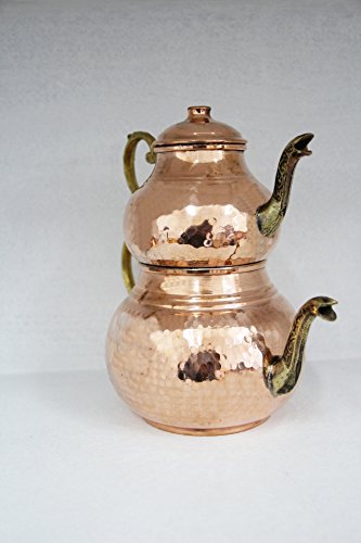 Grandbazaarshopping Copper Turkish Tea Maker, Samovar, Artisan Handmade, Traditional Turkish Tea Maker, Tea Pot By Grandbazaarshopping #TOP4