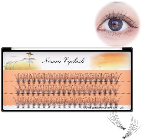 BODERMINCER 10D 60pcs Black Handmade False Eyelashes Natural Long Individual Eyelashes Extension Fake Lashes Makeup Beauty Cosmetic (18mm)